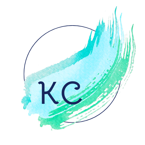 Keynote Creations Keynote Creations Awesome Logo, it's a circle with 3 brush stokes, a light green, aquamarine and light blue, with the letter KC